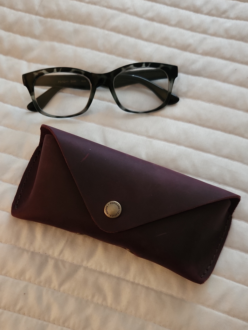 Leather Eyeglass Case in Deep Plum -  PORTLAND LEATHER